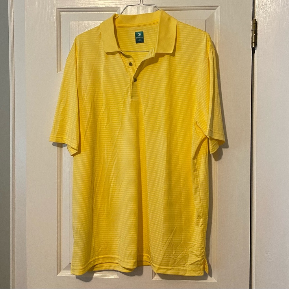 PGA tour yellow golf shirt
